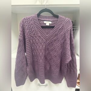 NWOT Purple Cable Knit Sweater